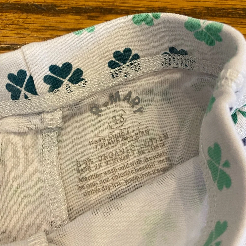 Primary Shamrock Pajamas Set Green and Blue - Size 2-3